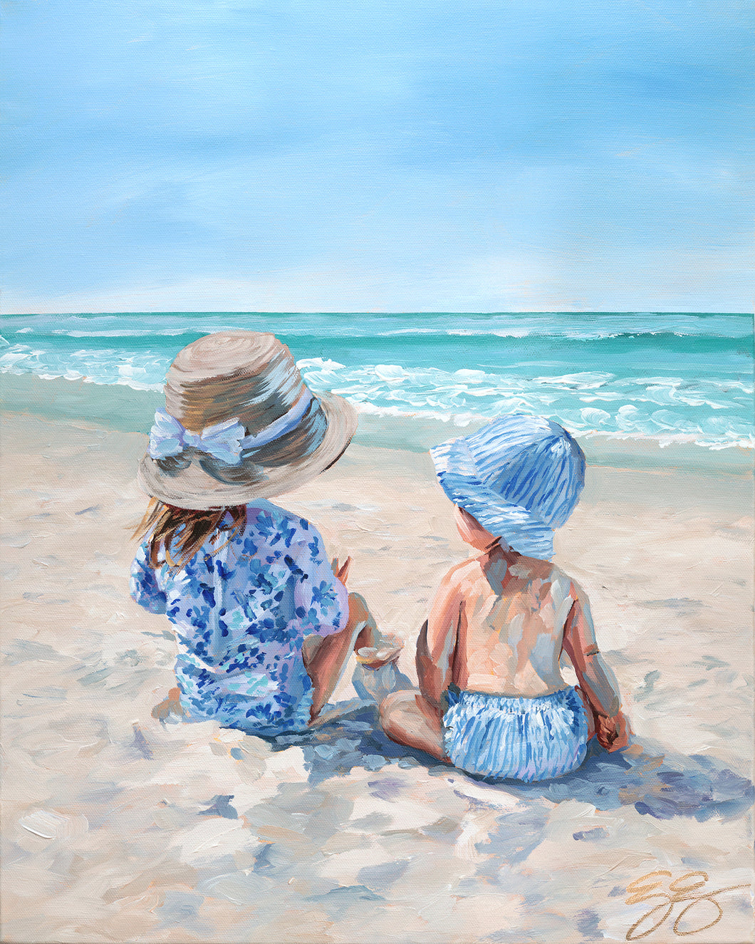 No. 348 Beach Babies: Baby Blues, a fine art print on paper