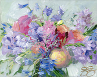 No. 393 Multicolor floral fine art print on paper