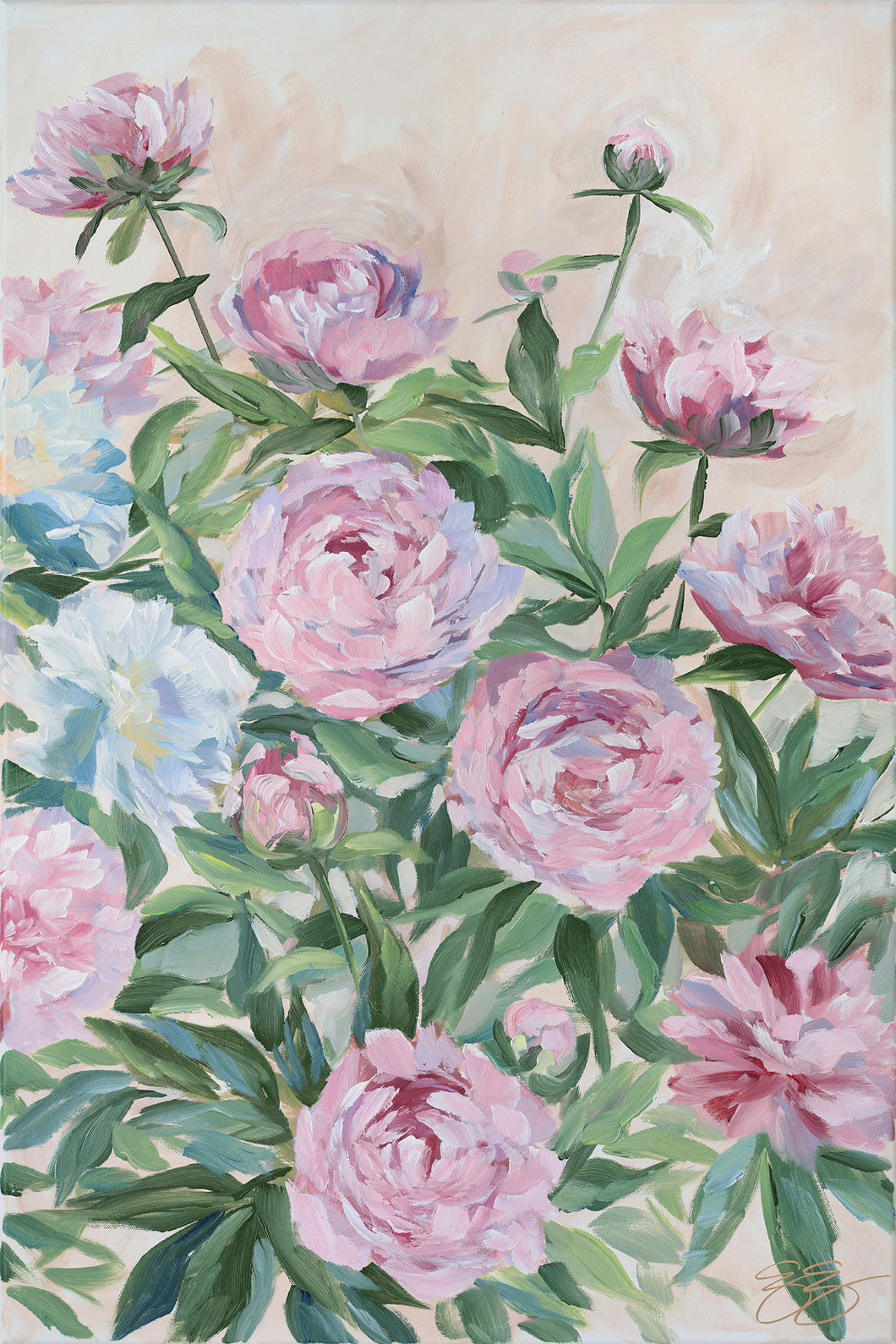 No. 398, a fine art print on paper, pink peonies