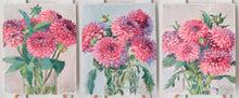 Load image into Gallery viewer, No. 401 Pink decorative dahlias no. 3, 11 x 14 + dahlia seeds
