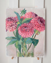 Load image into Gallery viewer, No. 399 Pink decorative dahlias no. 1, 11 x 14 + dahlia seeds
