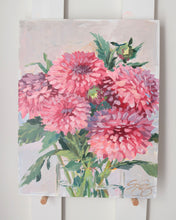 Load image into Gallery viewer, No. 400 Pink decorative dahlias no. 2, 11 x 14 + dahlia seeds
