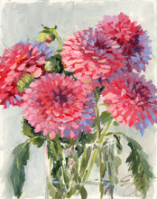 Load image into Gallery viewer, No. 401 Pink decorative dahlia bouquet, a fine art print on paper
