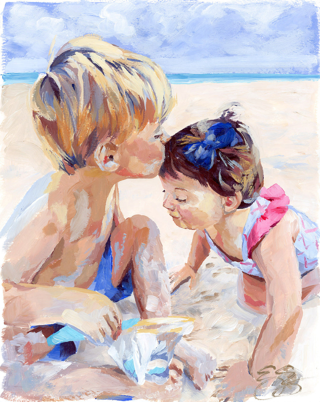 No. 406 Kiss for Little Sis, a fine art print on paper