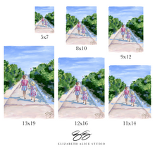 Load image into Gallery viewer, No. 407 Girls walking to the beach, a fine art print on paper
