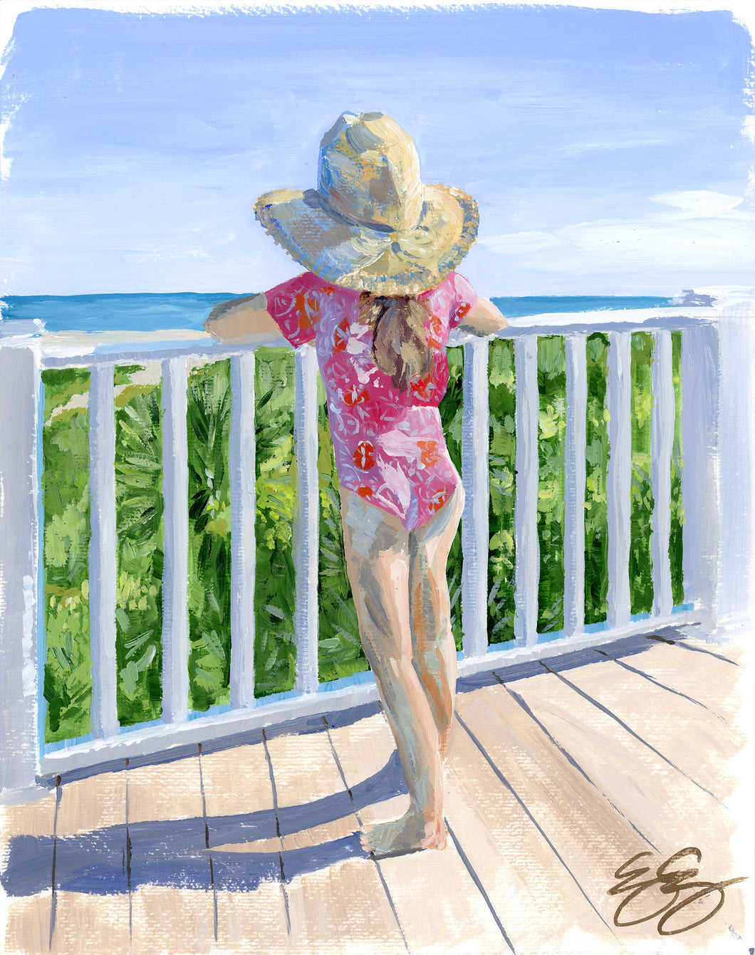 No. 414 Girl in red, a fine art print on paper