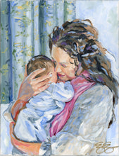Load image into Gallery viewer, Original painting of mother and newborn - 14 x 18
