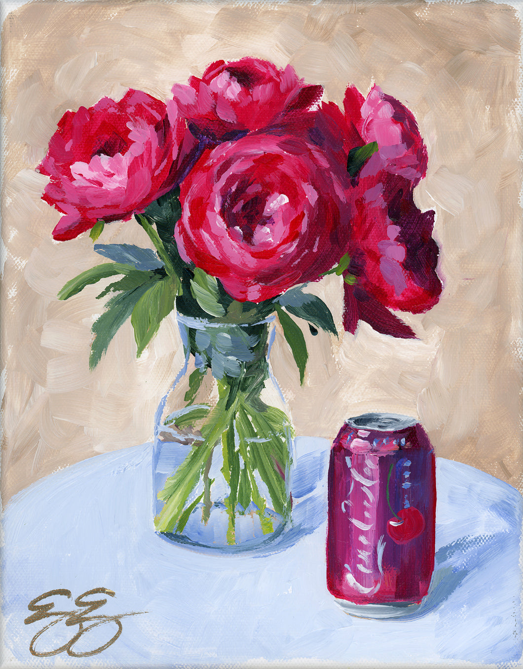 No. 473, Red peonies and cherry coke, a fine art print on paper