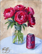 No. 473, Red peonies and cherry coke, a fine art print on paper