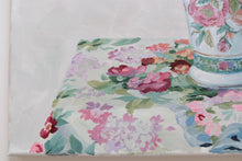 Load image into Gallery viewer, No. 487 Original floral painting of pink and red dahlias - 18 x 24
