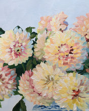 Load image into Gallery viewer, No. 488 Original floral painting of yellow dahlias in ginger jar - 11 x 14
