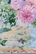 Load image into Gallery viewer, No. 492 Original floral painting lilac and pink dahlia arrangement - 16 x 20
