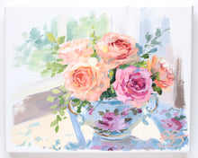 Load image into Gallery viewer, Roses in sugar bowl (No. 502) - 8 x 10 acrylic painting on canvas
