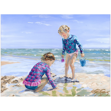 Load image into Gallery viewer, Beach babies: two sisters, a fine art print on paper
