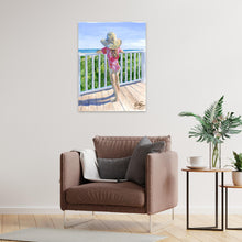 Load image into Gallery viewer, Beach babies: Girl in red, a fine art print on paper
