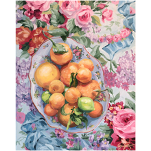 Load image into Gallery viewer, Citrus in Chinoiserie, a fine art print on canvas
