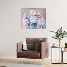 Load image into Gallery viewer, No. 395 Peonies in blue and white dragon vase, a fine art print on paper
