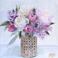 No. 295 All Soft and Still and Fair, a fine art print on paper, lilac bouquet