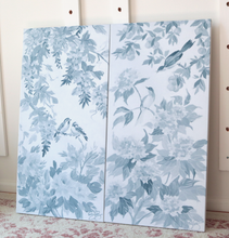 Load image into Gallery viewer, Amelia and Anne blue chinoiserie - set of two 15 x 30 canvas wraps
