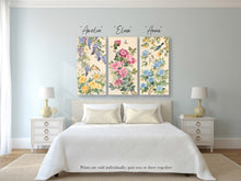 Load image into Gallery viewer, Anne, a chinoiserie canvas wrap with hydrangeas, oranges, and bird
