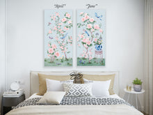 Load image into Gallery viewer, June, a blue chinoiserie canvas wrap, available framed
