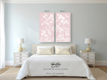 Load image into Gallery viewer, June, a tonal pink chinoiserie canvas wrap, available framed
