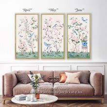 Load image into Gallery viewer, May, an ivory chinoiserie canvas wrap, available framed
