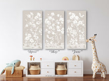 Load image into Gallery viewer, April, a tonal beige chinoiserie canvas wrap
