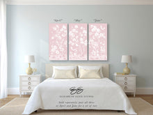 Load image into Gallery viewer, April, a tonal pink chinoiserie canvas wrap, available framed
