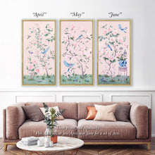 Load image into Gallery viewer, June, a pink chinoiserie canvas wrap, available framed
