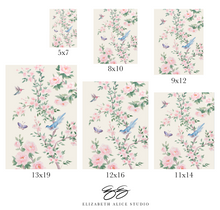Load image into Gallery viewer, April (detail), an ivory chinoiserie print on paper
