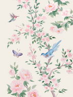 April (detail), an ivory chinoiserie print on paper