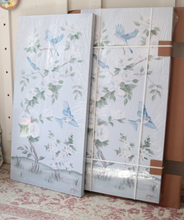 Load image into Gallery viewer, Bluebirds and Peonies - 20 x 40 canvas wrap sample
