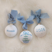 Load image into Gallery viewer, 2026 blue bow tree hand-painted ornament
