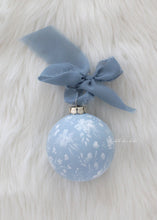 Load image into Gallery viewer, Blue floral hand-painted ornament
