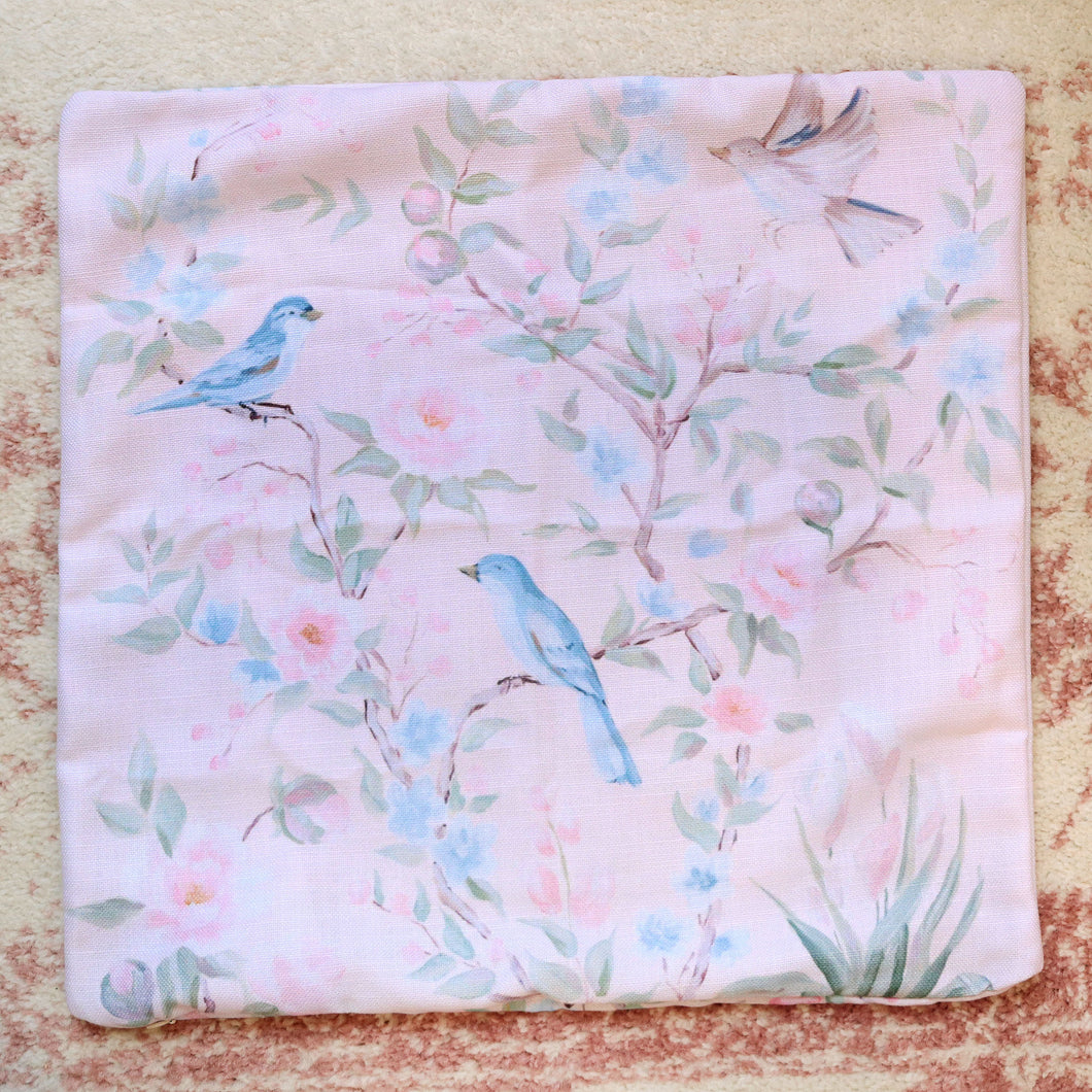 Blush Chinoiserie pillow cover - 18 x 18