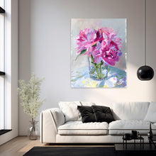 Load image into Gallery viewer, No. 389 Peonies in glass vase, a fine art print on paper
