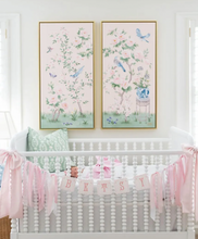 Load image into Gallery viewer, April, a pink chinoiserie canvas wrap, available framed
