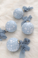Load image into Gallery viewer, Blue floral hand-painted ornament
