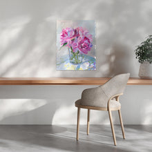 Load image into Gallery viewer, No. 389 Peonies in glass vase, a fine art print on paper
