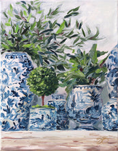 Load image into Gallery viewer, No. 189 Green and Blue and White, a fine art print on paper
