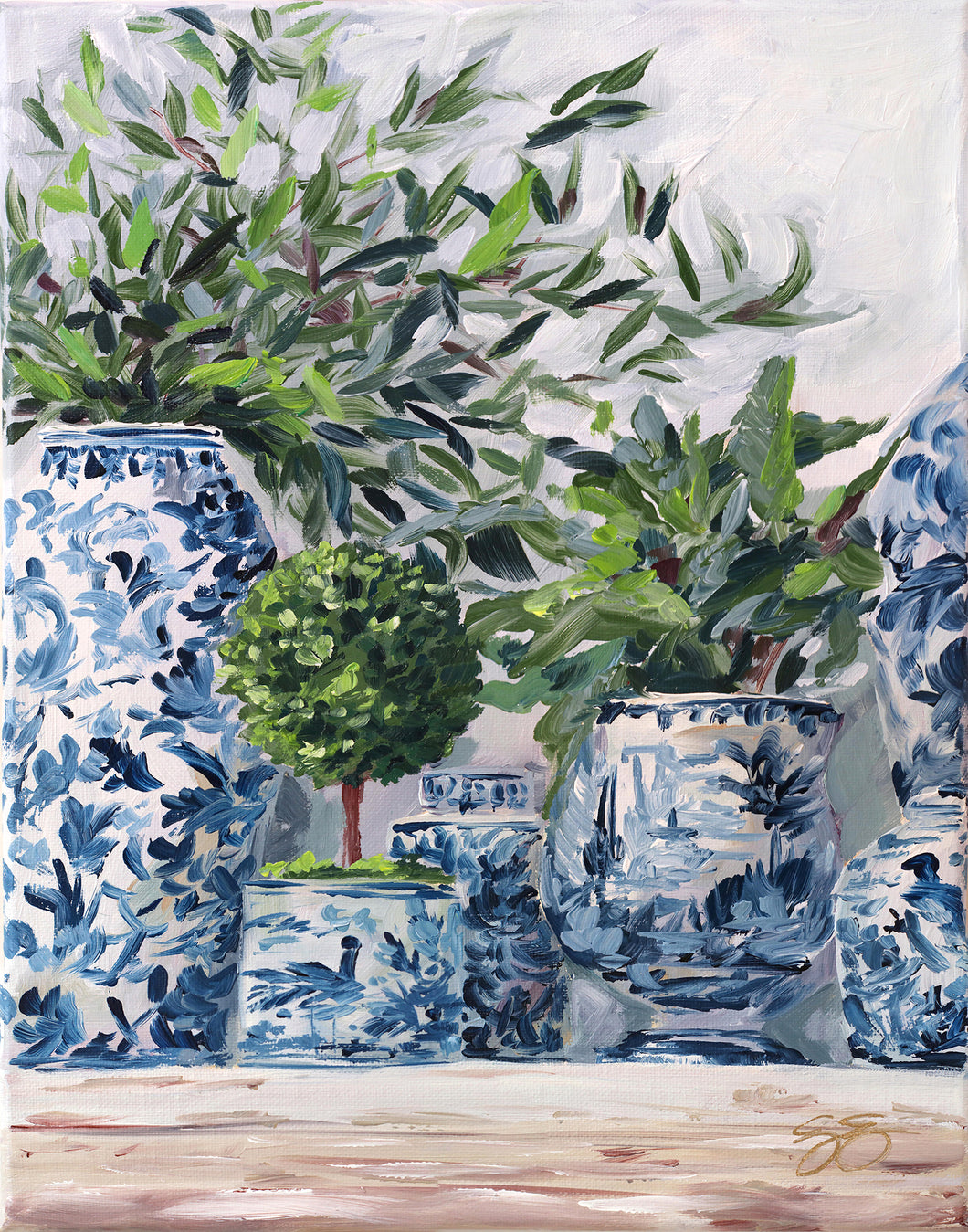 No. 189 Green and Blue and White, a fine art print on paper