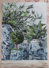 Load image into Gallery viewer, Green and Blue and White - 24 x 36 print on canvas
