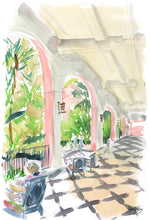 Load image into Gallery viewer, Royal Hawaiian Lanai, a fine art print on paper
