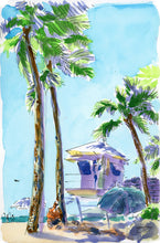 Load image into Gallery viewer, Lifeguard tower on Waikiki Beach, a fine art print on paper
