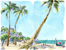 Load image into Gallery viewer, Morning on Waikiki Beach, a fine art print on paper
