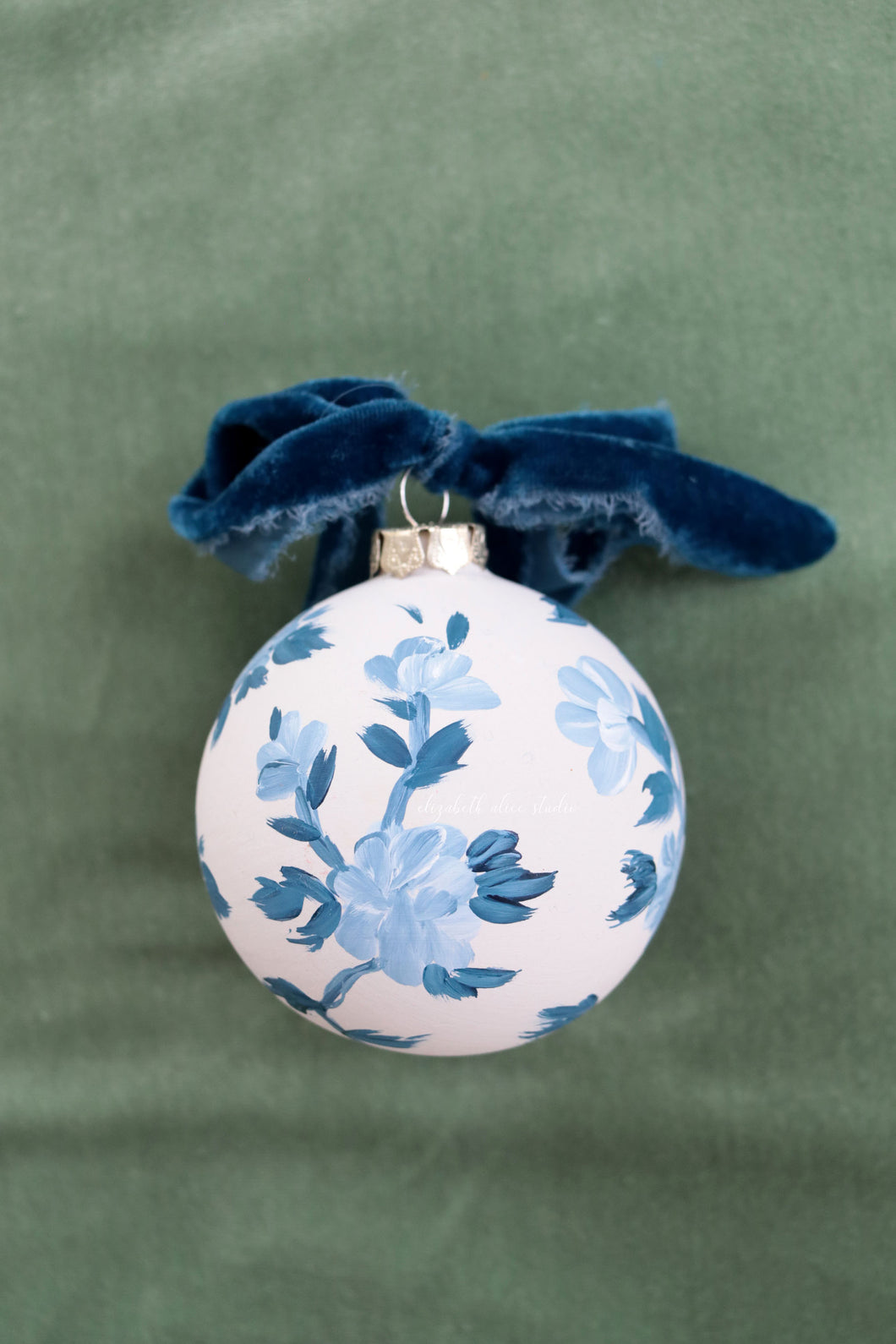 Peony hand-painted, one of a kind ornament