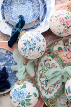 Load image into Gallery viewer, Blue vintage rose hand-painted ornament
