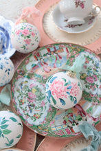 Load image into Gallery viewer, Pink hydrangea chinoiserie hand-painted ornament
