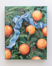 Load image into Gallery viewer, Oranges and winter greens (No. 498) - 8 x 10 acrylic painting on canvas
